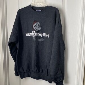 Disney Men's Charcoal Crewneck Sweater